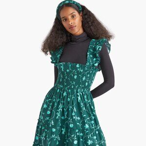 Hill House Home emerald green botanical vine print Ellie nap midi dress